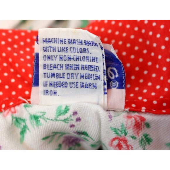 Vtg 90s Nannette Floral Baby Dress Bloomers Diaper Cover Red Dots Spring Summer - Picture 12 of 12